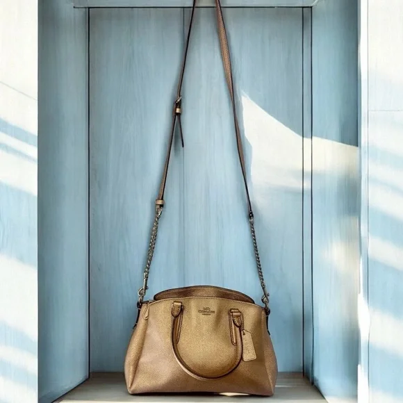 Coach #F29665 Mini Sage Carryall Satchel Handbag Rose Gold - Picture 4 of 14